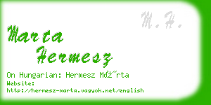 marta hermesz business card